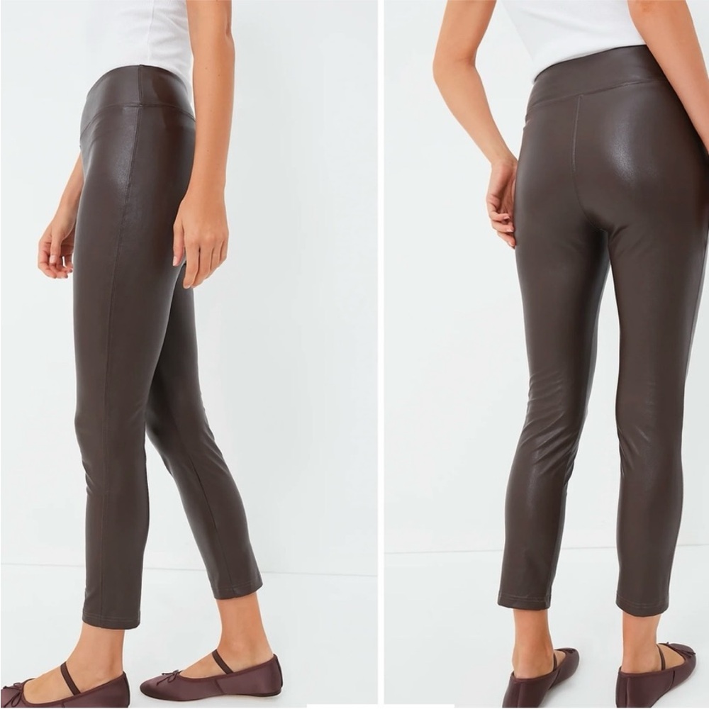 TUCKERNUCK Brown Faux Leather Leggings Small Ankle Length